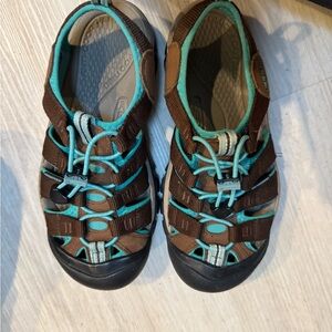 Keen Teal and Brown Sandals
